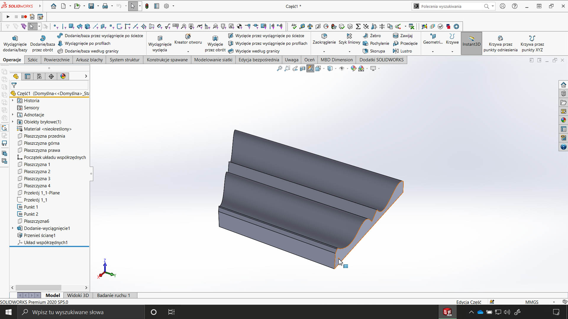 Zrzut ekranu SOLIDWORKS