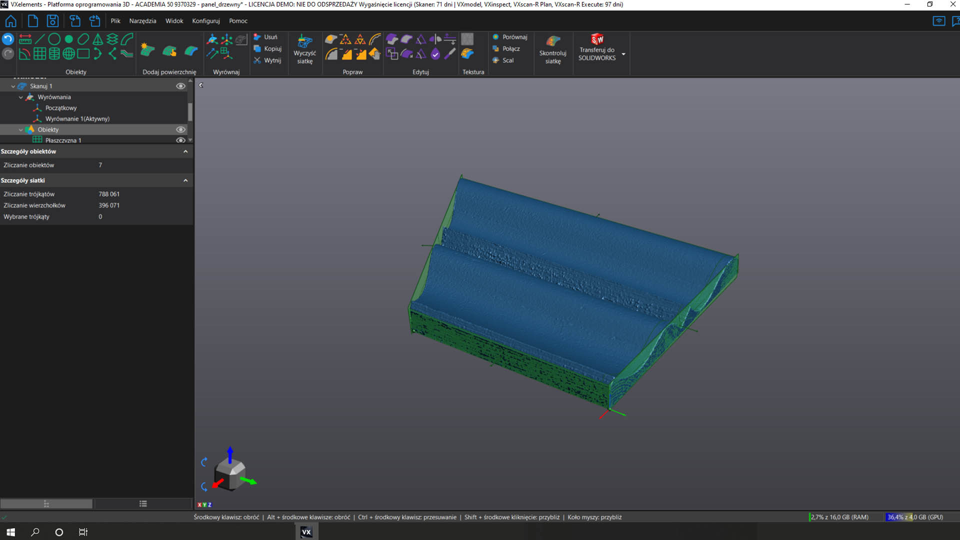 Zrzut ekranu VXelements peel 3d
