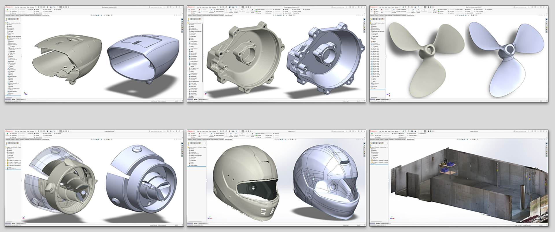 Pracuj na dużych skanach części i importuj chmury punktów do SOLIDWORKS