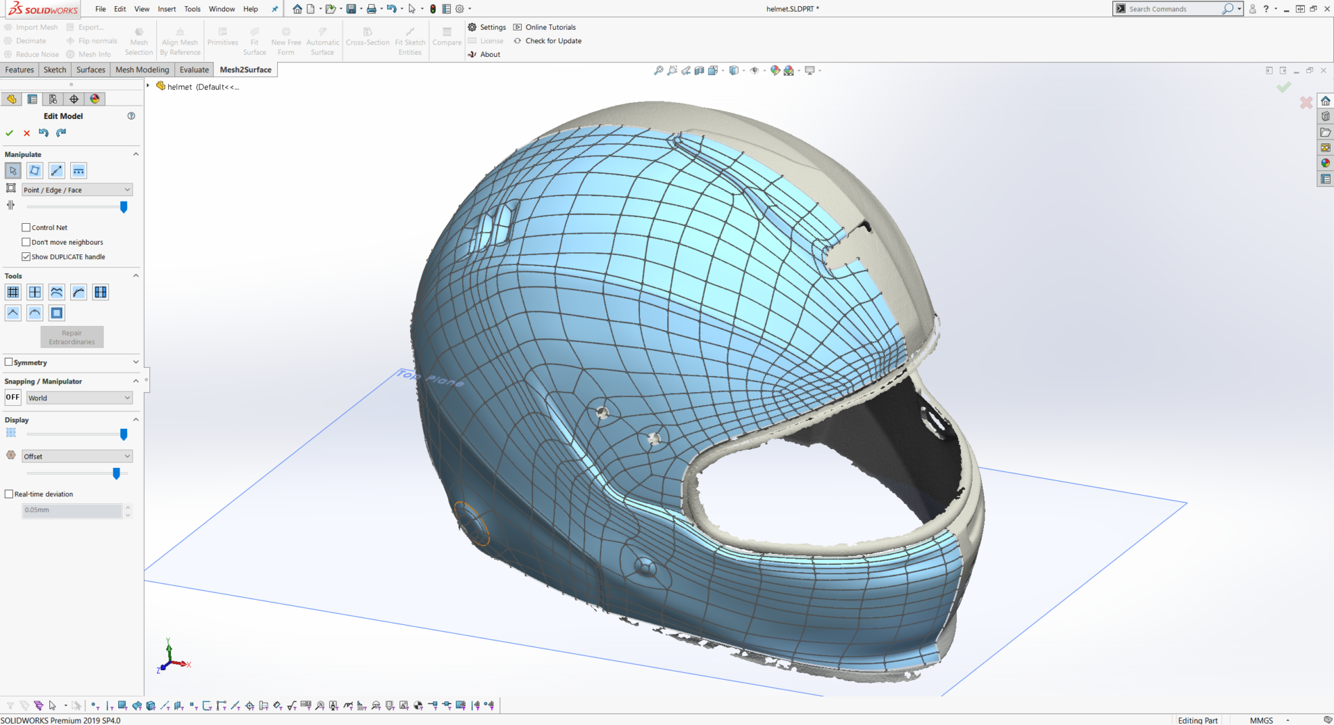 Rozbudowane funkcje modelowania NURBS wewnątrz SOLIDWORKS